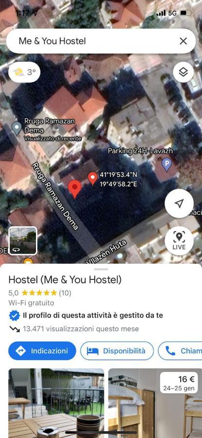 Me & You Hostel Tirana Exteriör bild